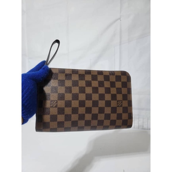 Authentic LOUIS VUITTON Damier Ebene Pochette Saint Louis Clutch Bag Bro… - Picture 12 of 16